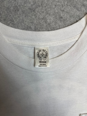 Vintage Chrome Hearts Cross Stamp Pocket Tee White