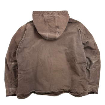Carhartt Sherpa Lined Hooded Work Jacket Brown