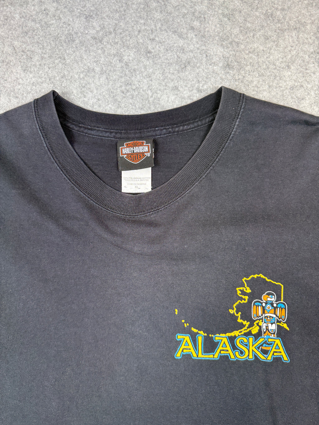 Vintage Harley Davidson Alaska Inside Passage L/S Tee Black