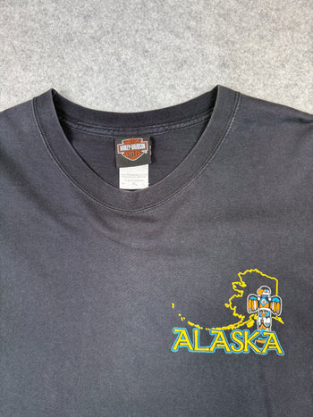 Vintage Harley Davidson Alaska Inside Passage L/S Tee Black