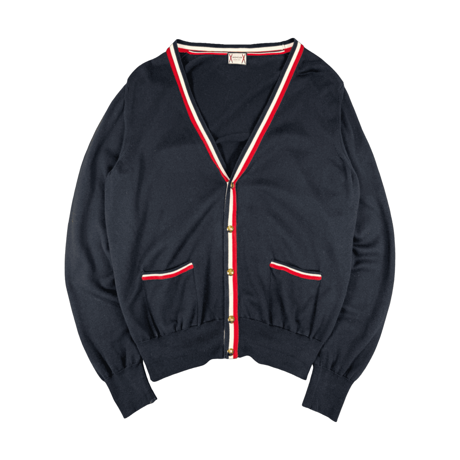 Moncler Gamme Bleu Striped Cardigan Dark Blue (USED)