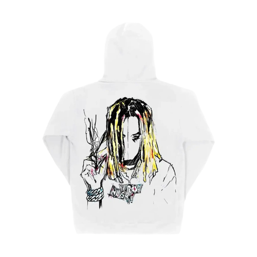 Revenge Lil Durk Painting Hoodie White | Vintage Clothing Store Canada