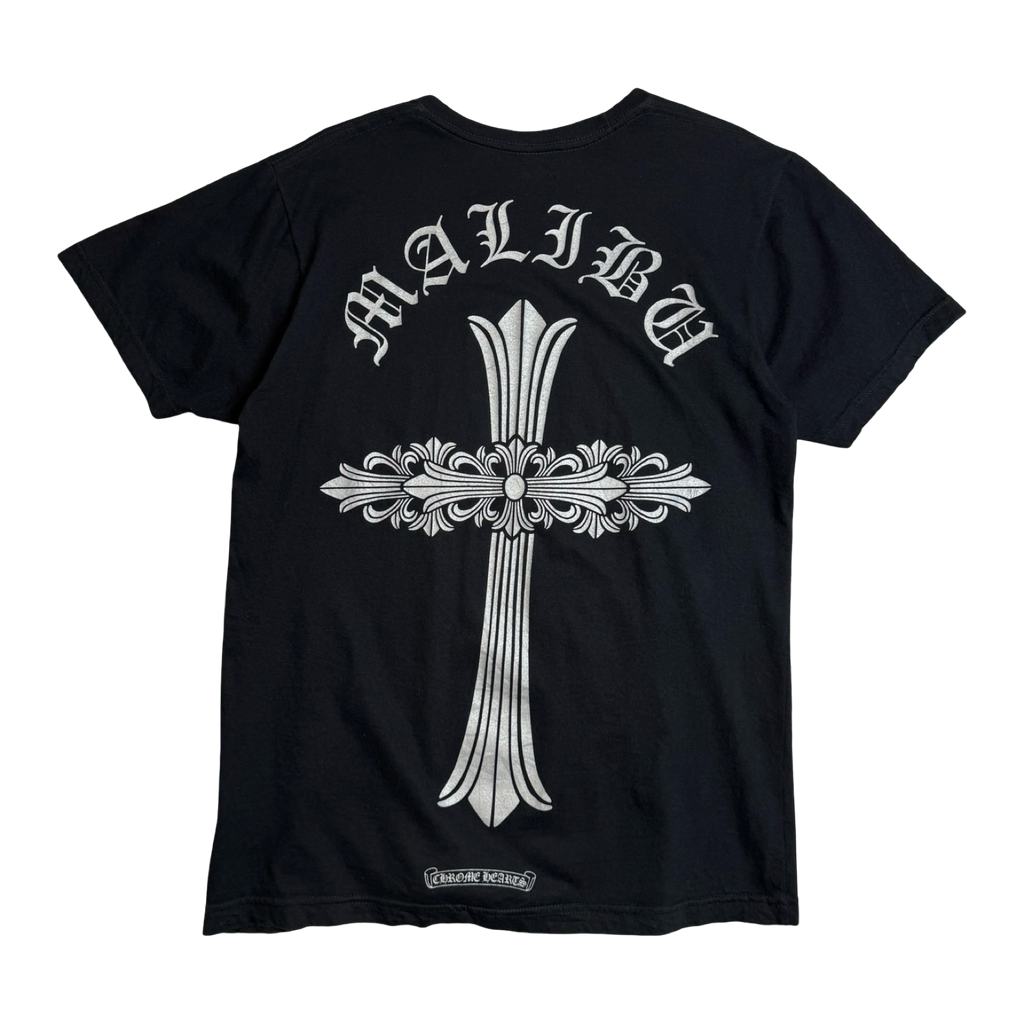 Chrome Hearts Tonal Malibu Floral Cross Pocket Tee Black