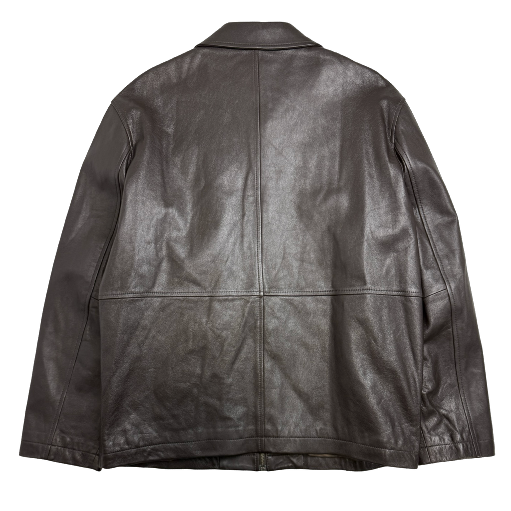 Vintage Balenciaga Paris BB Leather Jacket Brown