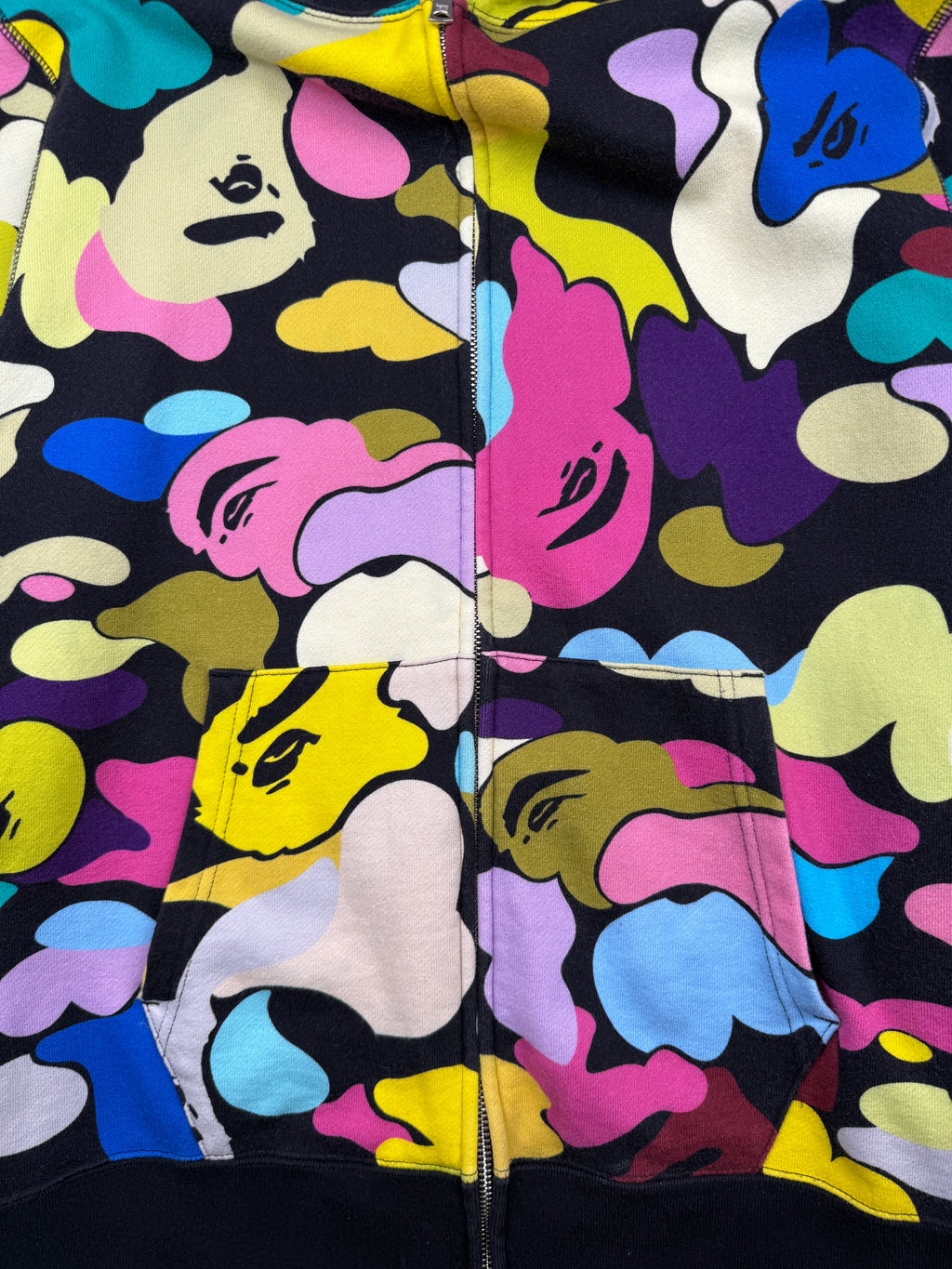 BAPE Giant Multi Camo Ape Full Zip Hoodie (USED)