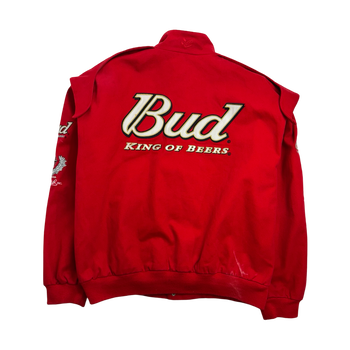 Vintage Bud King Of Beers Nsscar Racing Jacket Red