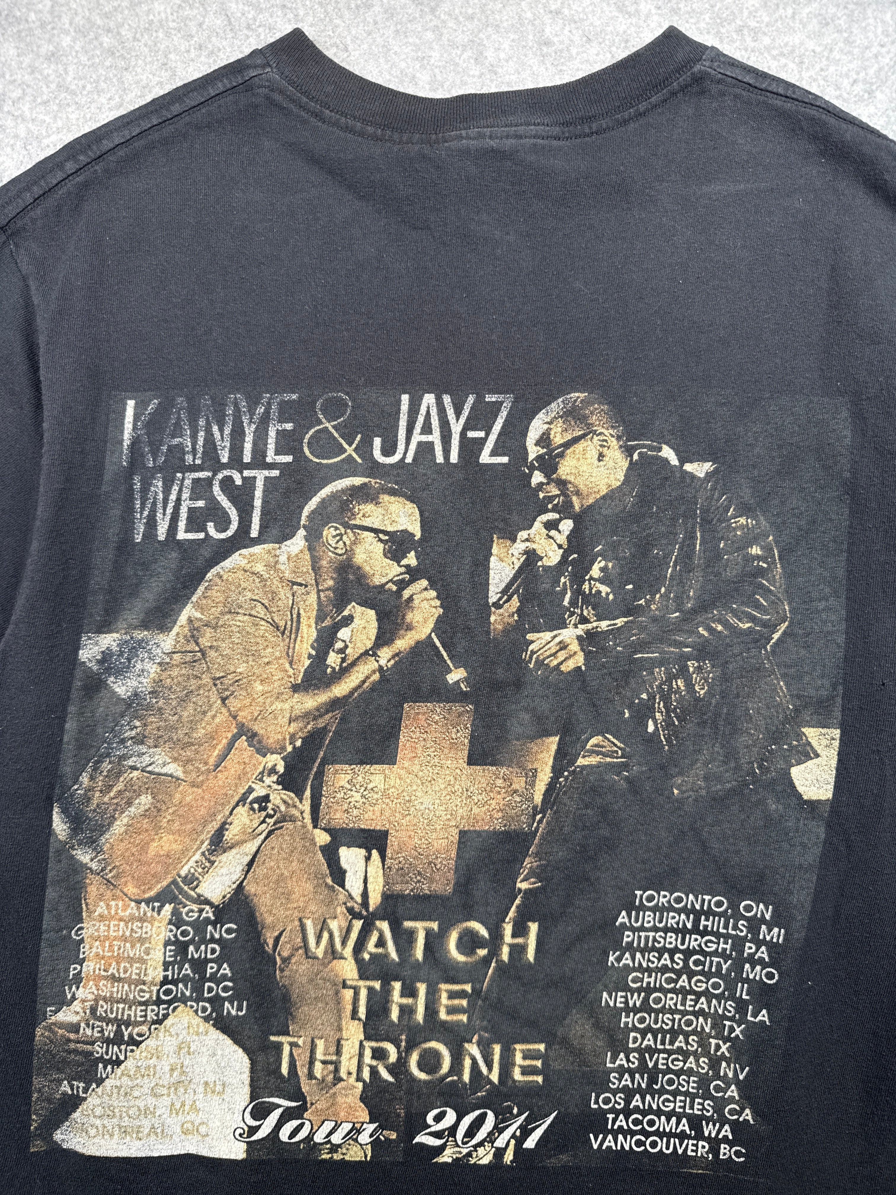 Kanye West Jay Z Watch The Throne Tour Tee Black