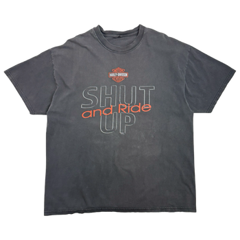 Vintage 2001 Harley Davidson Shut Up And Ride Tee Black