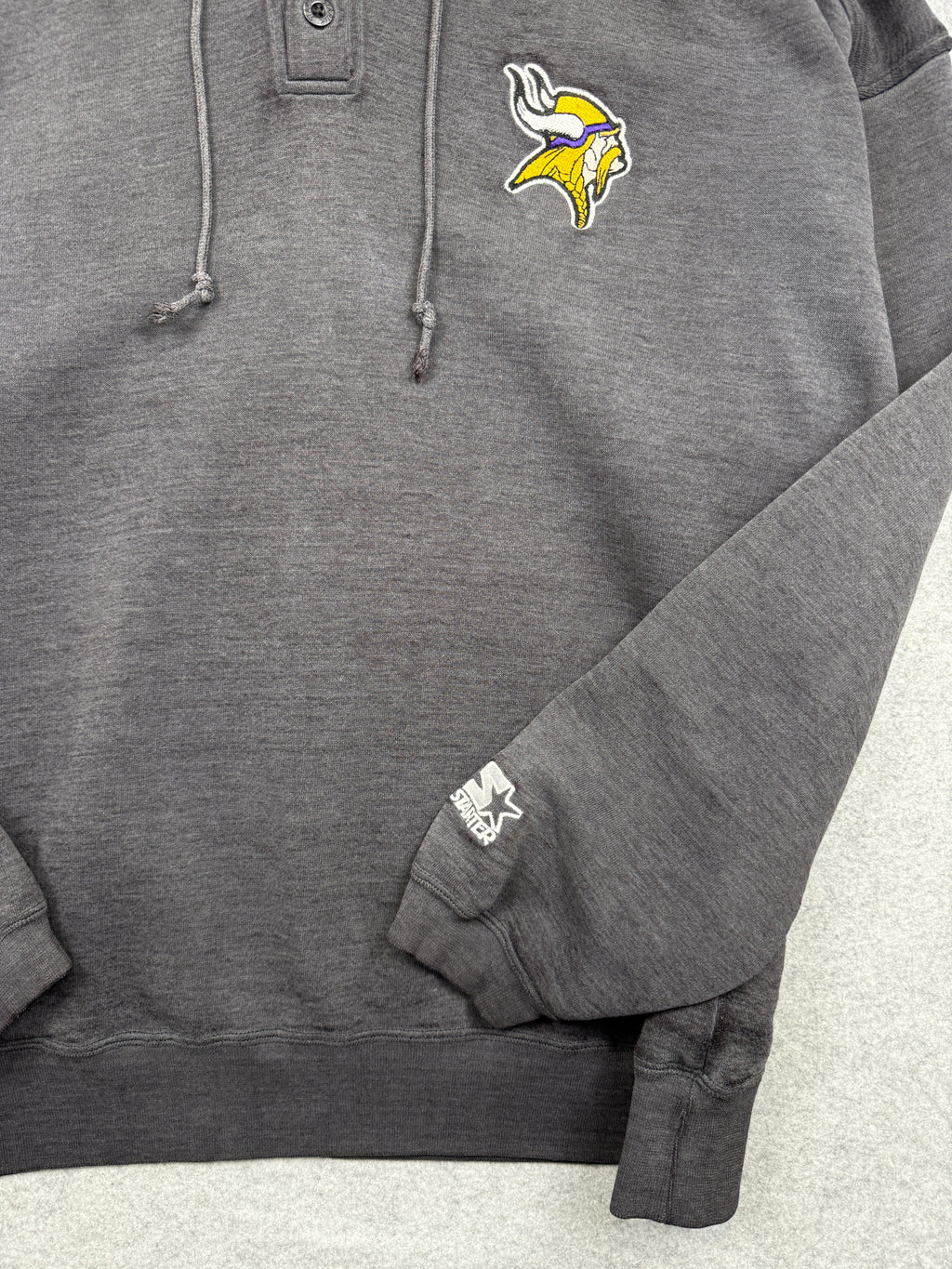 Vintage Minnesota Vikings Hoodie Faded Black