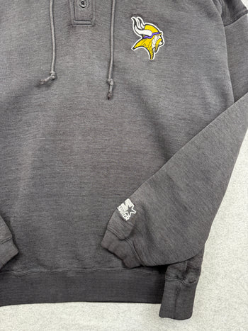 Vintage Minnesota Vikings Hoodie Faded Black