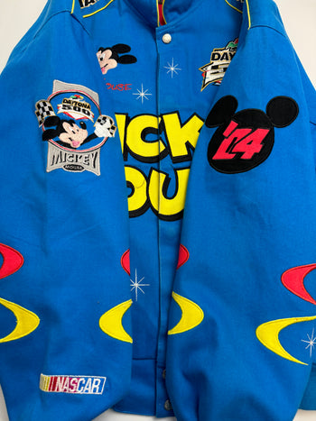 (XL) Vintage Daytona 500 Mickey Mouse Jacket Light Blue