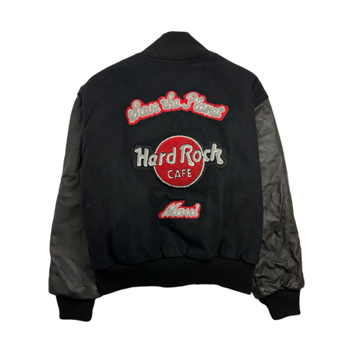 Vintage Hard Rock Cafe Maui Leather Jacket Black | Vintage Clothing Store Canada