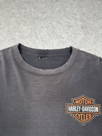 Vintage Harley Davidson Spell Out Sleeve L/S Tee Black
