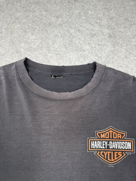 Vintage Harley Davidson Spell Out Sleeve L/S Tee Black | Vitnage Clothing Store Canada