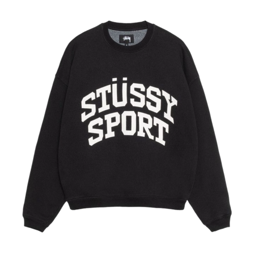 Stussy Big Crackle Sport Sweatshirt Washed Black | Vintage Clothing Store Canada