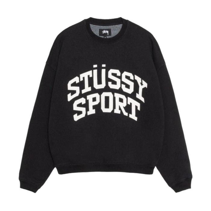 Stussy Big Crackle Sport Sweatshirt Washed Black | Vitnage Clothing Store Canada