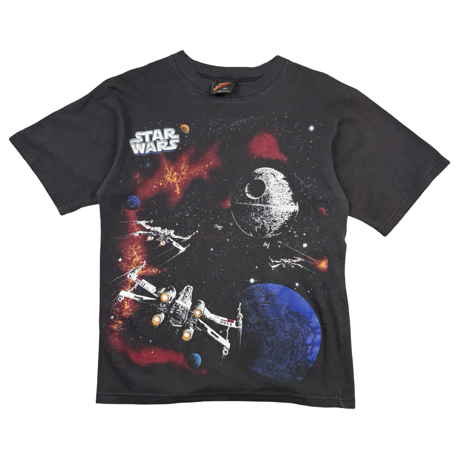Vintage Star Wars X Wing Death Star Tee Black