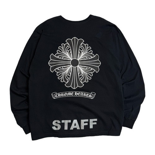 Chrome Hearts Floral Cross Staff L/S Tee Black | Vintage Clothing Store Canada