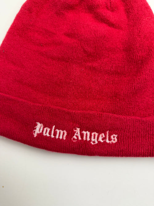 Palm Angels Embroidered Logo Beanie Red (USED) | Vintage Clothing Store Canada