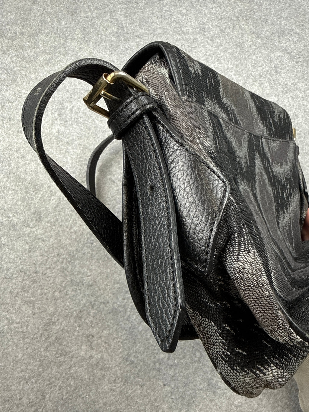 Vivienne Westwood Jacquard Leopard Crossbody Bag Black/Grey