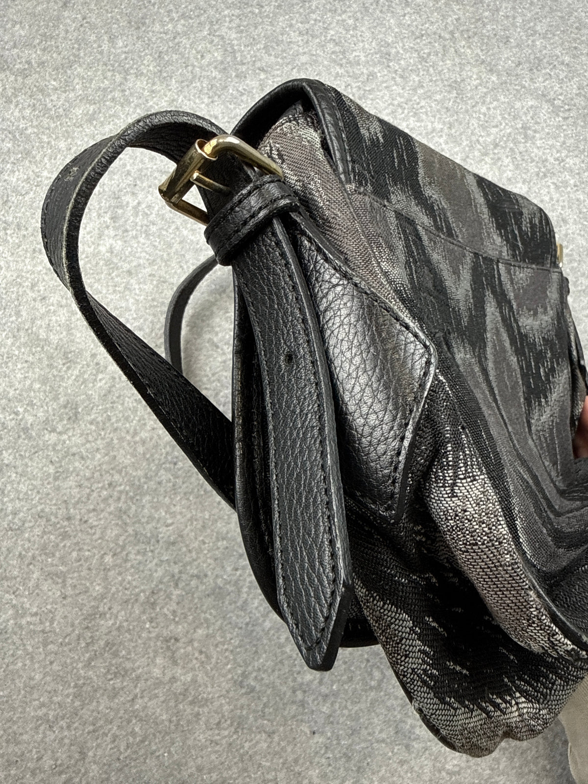 Vivienne Westwood Jacquard Leopard Crossbody Bag Black/Grey