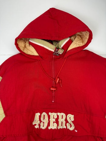 Vintage 90's San Francisco 49ers Hooded Starter Jacket Red