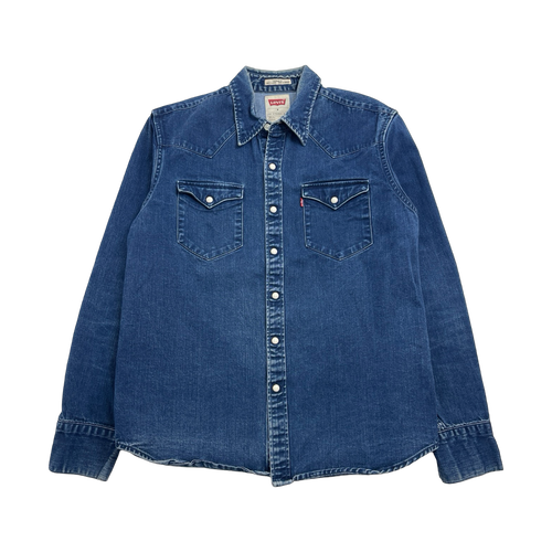 (M) Vintage Levis Dark Denim Button Up | Vintage Clothing Store Canada