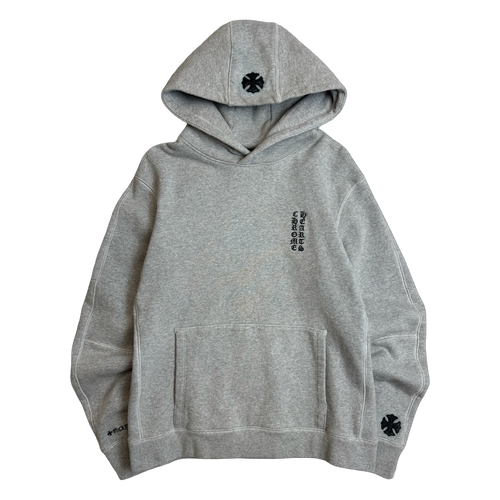 Chrome Hearts Embroidered Vertical Logo Hoodie Grey | Vintage Clothing Store Canada