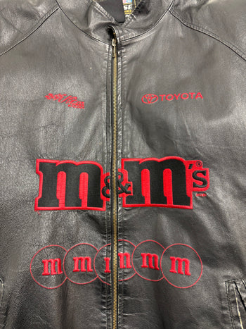 Vintage M&M Toyota Nascar Leather Jacket Black