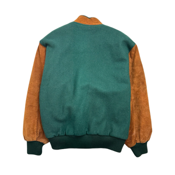 Vintage 90s Embroidered The Swamp Varsity jacket Green/Brown