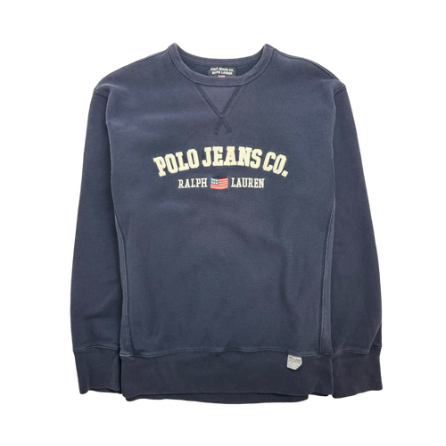 (M) Vintage Polo Ralph Lauren Sweatshirt Navy | Vintage Clothing Store Canada