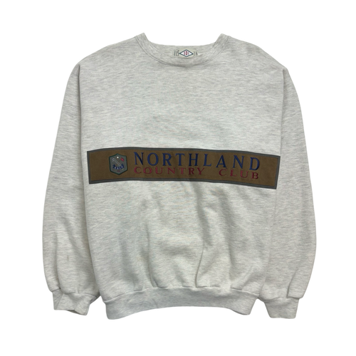 (XL) Vintage North Land Country Club Sweatshirt White | Vintage Clothing Store Canada