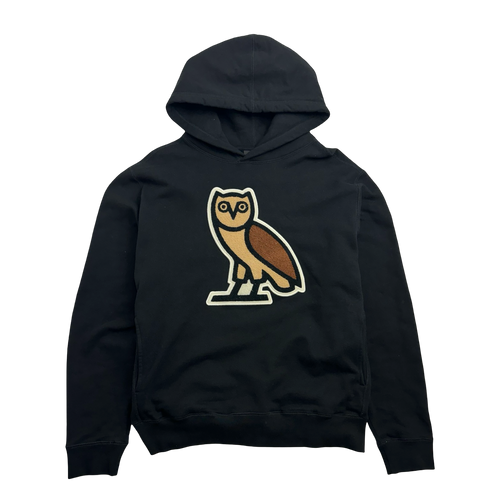 OVO Chenille Bubble Owl Hoodie Black (USED) | Vintage Clothing Store Canada