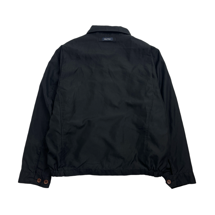 (L) Vintage Nautica Zip-Up Harrington Jacket Black | Vitnage Clothing Store Canada