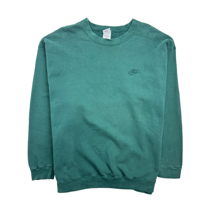 (XL) Vintage 90s Nike Side Print Sweatshirt Green | Vitnage Clothing Store Canada