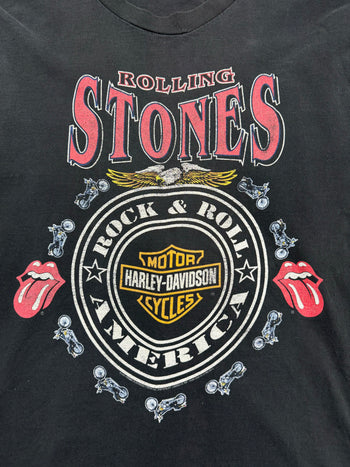 (L) Vintage '94 Rolling Stone x Harley Davidson L/S Tee Black