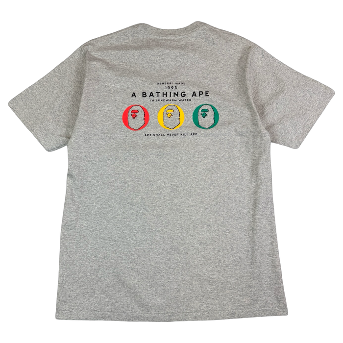 BAPE Rasta 3 Ape Heads Tee Grey | Vitnage Clothing Store Canada