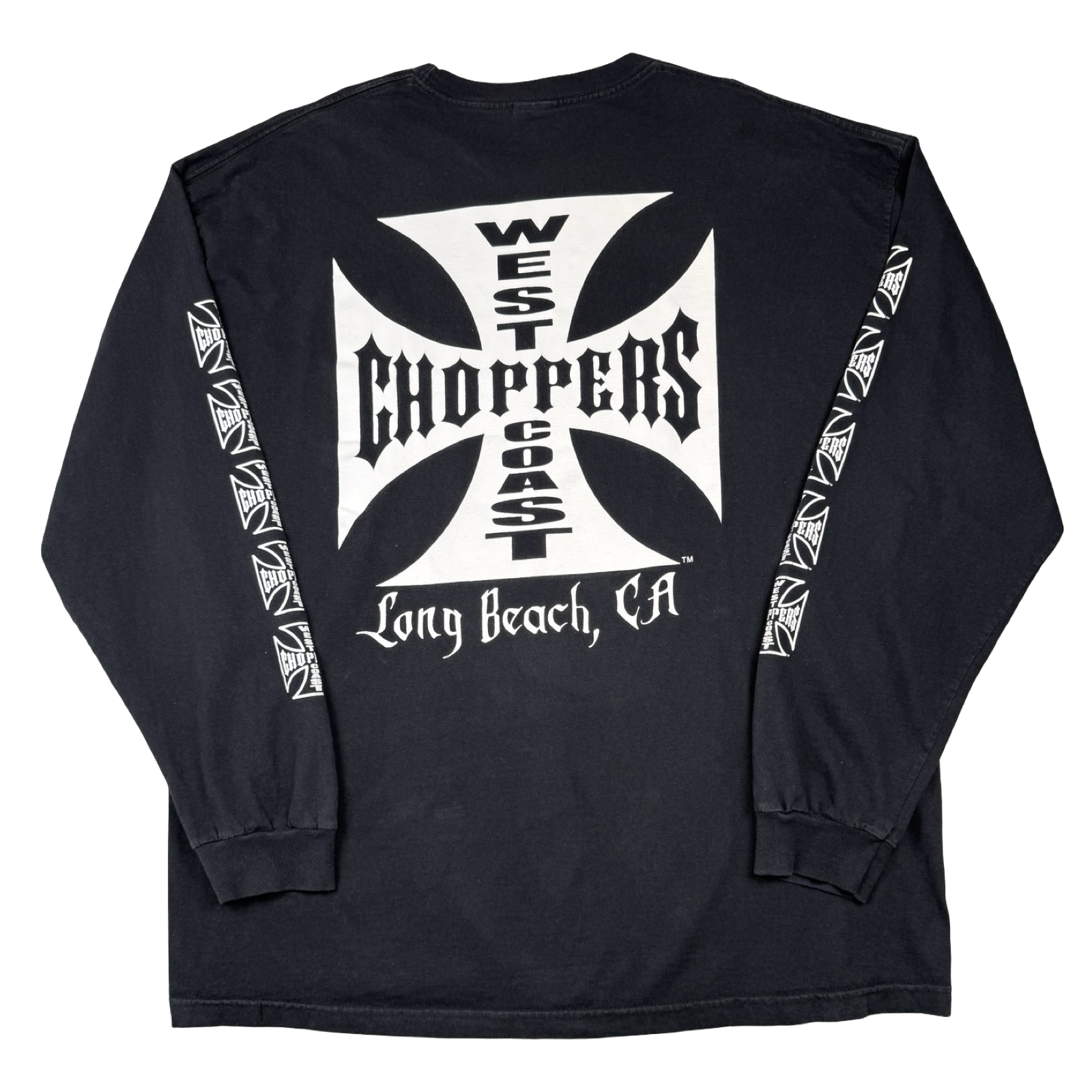 Vintage West Coast Choppers Cross Sleeve L/S Tee Black