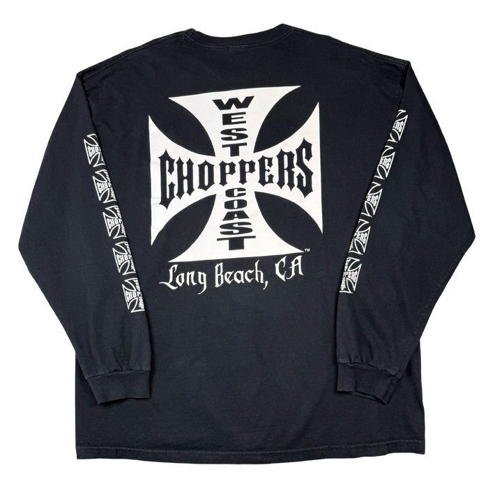Vintage West Coast Choppers Cross Sleeve L/S Tee Black | Vitnage Clothing Store Canada