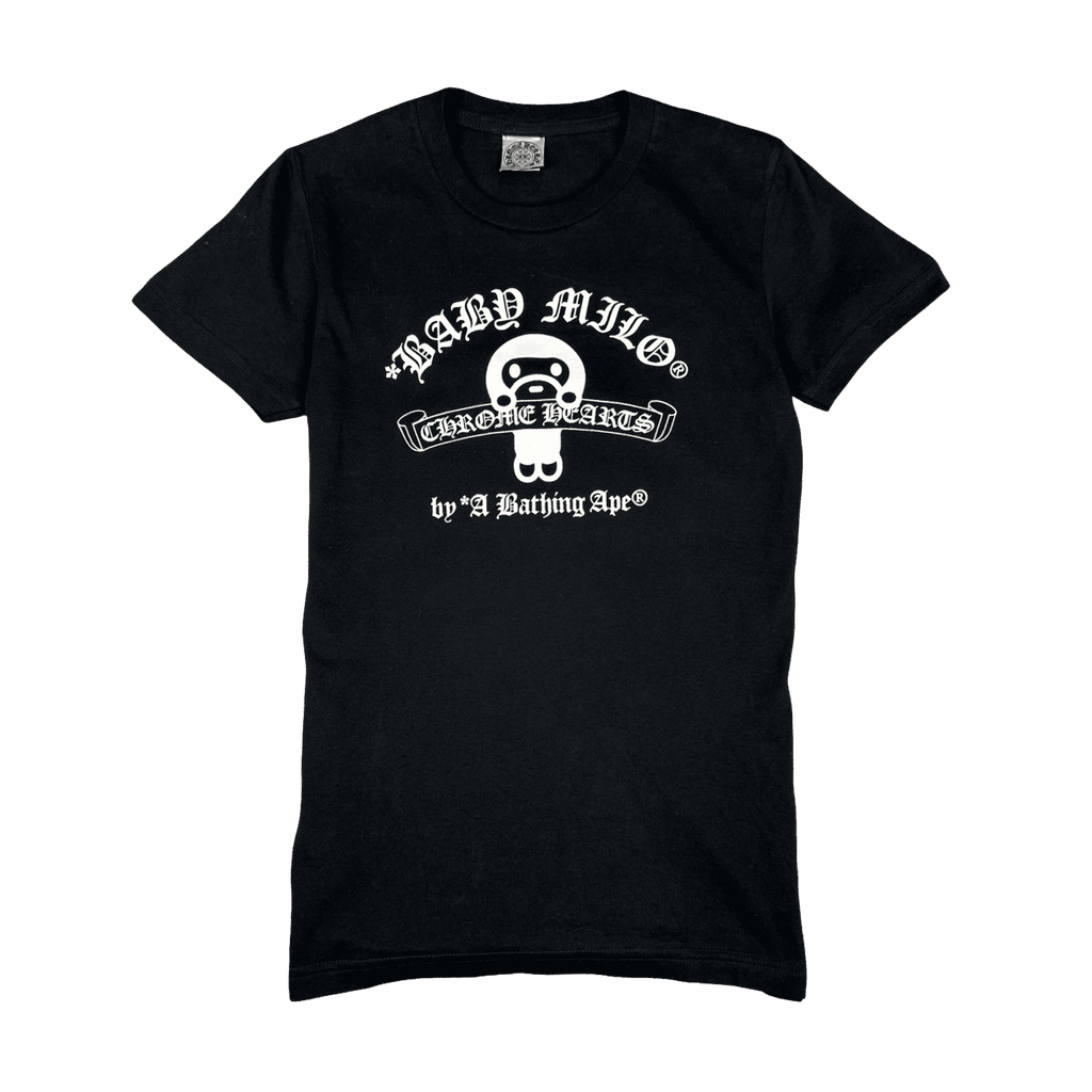 Women's Chrome Hearts x BAPE Baby Milo Tee Black