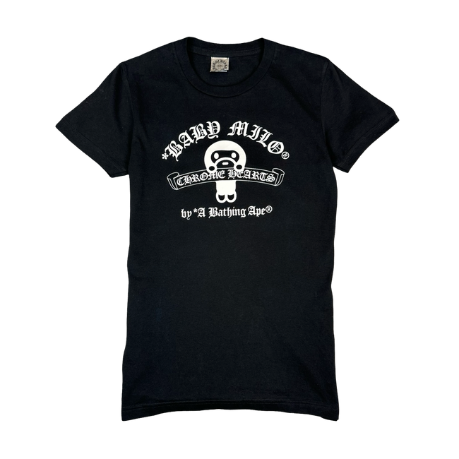 Women's Chrome Hearts x BAPE Baby Milo Tee Black