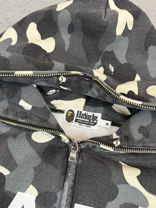 BAPE City Camo Spell Out Full Zip Hoodie Grey (USED) | Vitnage Clothing Store Canada
