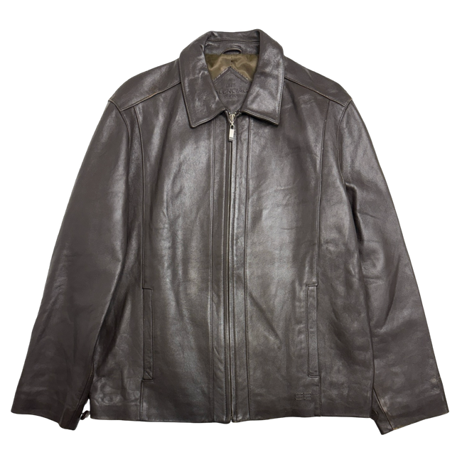 Vintage Balenciaga Paris BB Leather Jacket Brown