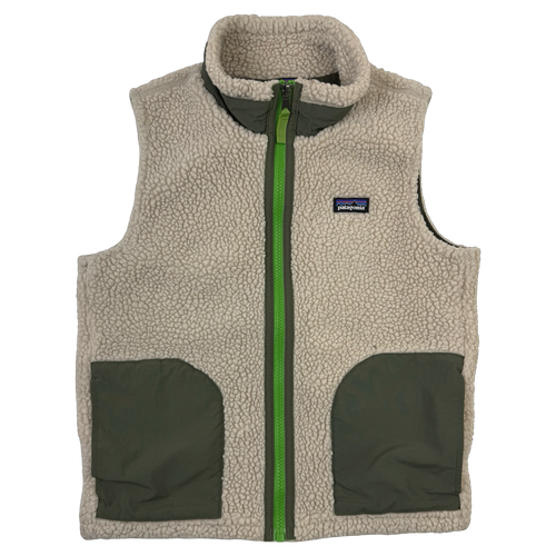 Women's Patagonia Retro-X Fleece Vest Cream/Green | Vintage Clothing Store Canada