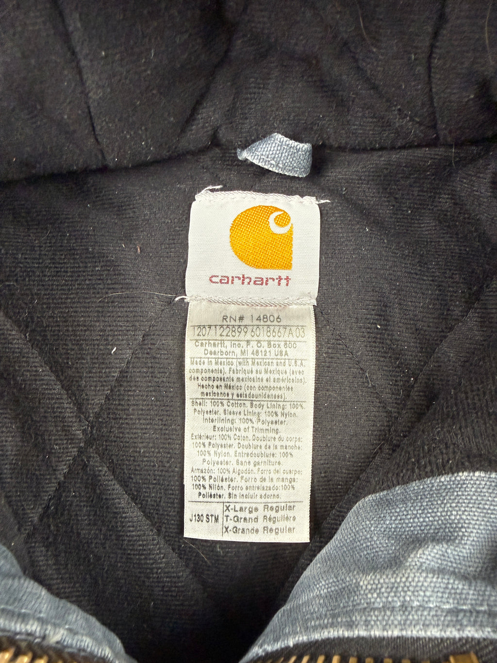 Vintage Carhartt Active Hooded Jacket Storm Blue