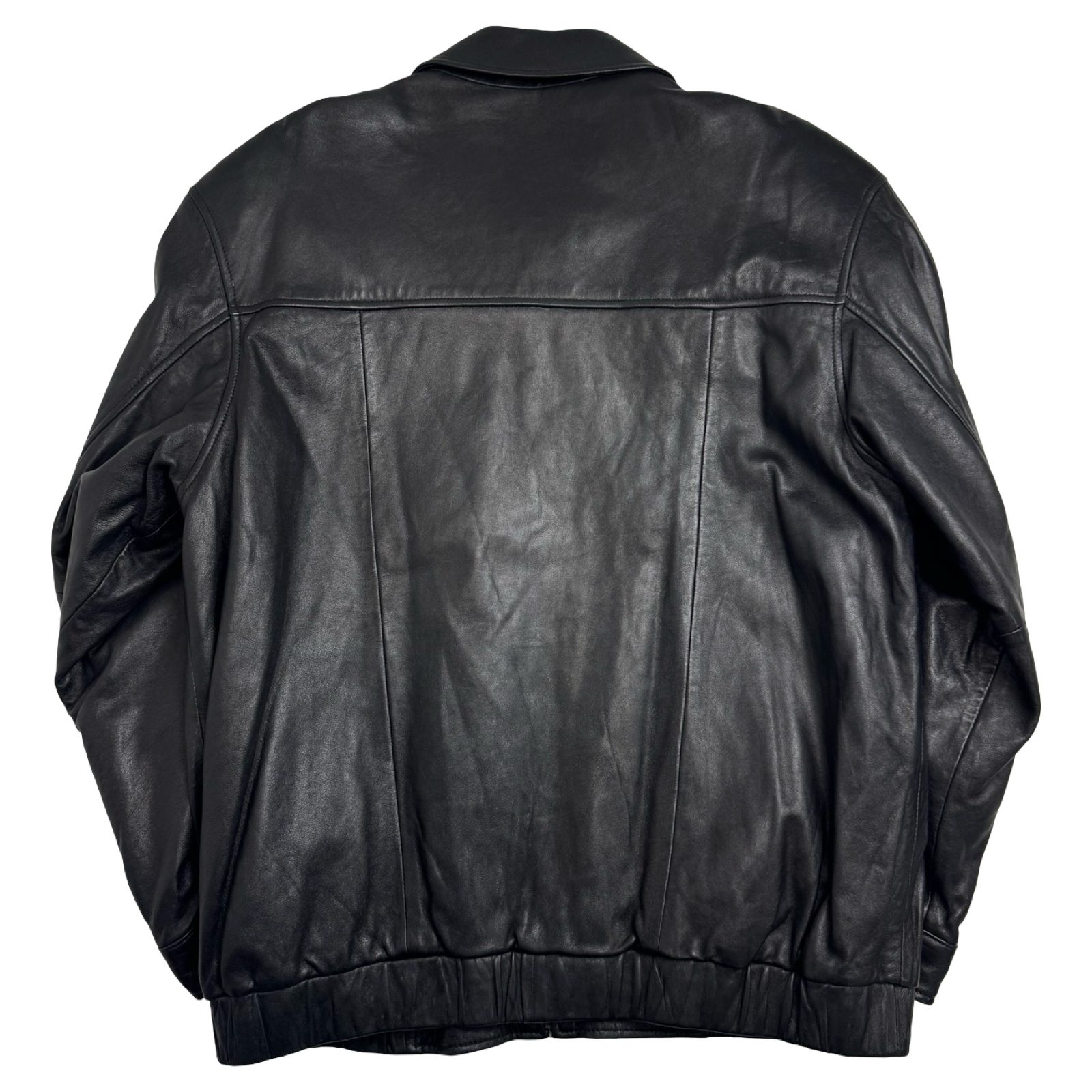 Vintage Balenciaga Paris Cinch Harrington Leather Jacket Black