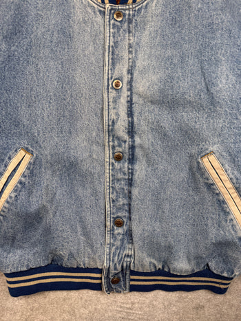 Vintage Route 66 Denim Varsity Jacket