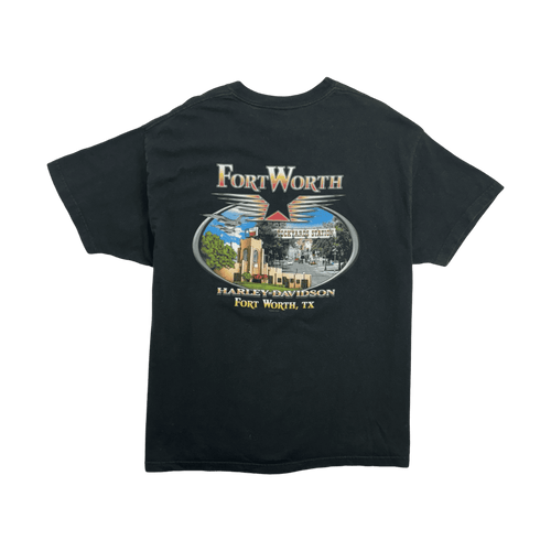 (XL) Vintage '03 Harley Davidson Forth Worth Tee Black | Vintage Clothing Store Canada