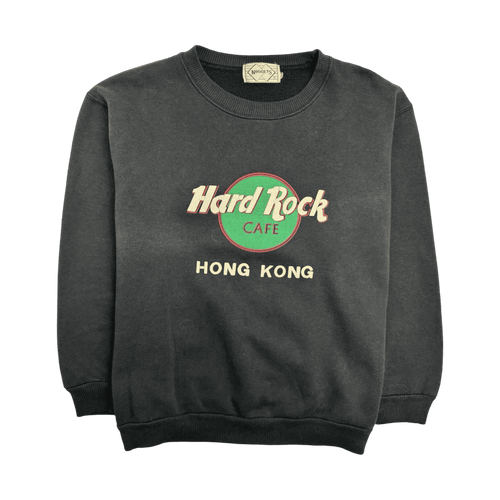 (M) Vintage 90s Hard Rock Cafe Hong Kong Sweatshirt Black | Vintage Clothing Store Canada