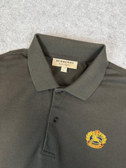 Burberry Archive Logo Cotton Button-up Polo Shirt Brown (USED) | Vitnage Clothing Store Canada